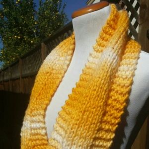 Handmade Vibrant Yellow Infinity Scarf New